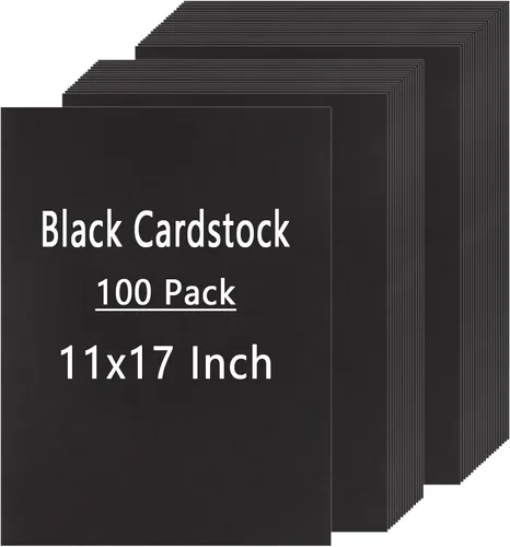 Vista 9 de QTLCOHD 200 hojas de cartulina negra de 8.5 x 11 pulgadas, cartulina negra de 92 libras/8.82 oz/m², papel grueso para álbumes de recortes