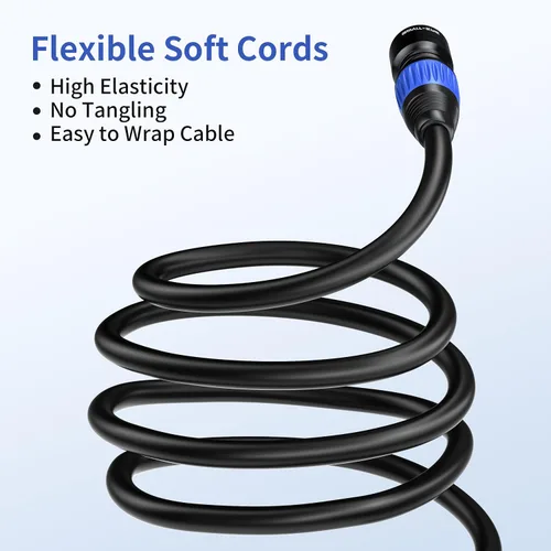 Vista 5 de SMALL-EYE Cable DMX de 5 pines, paquete de 2 unidades de 3 pies, cable de iluminación de escenario macho a hembra de 4 núcleos para controlador