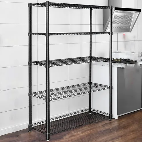Vista 2 de Shelves 5-Tier Metal Storage Shelves, Wire Shelving Unit Storage with Adjustable Leveling Feet, for Laundry Bathroom Kitchen,Each Layer Load 220 LBS
