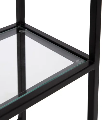 Vista 8 de Kate and Laurel Ciel Glam - Estante de pared rectangular geométrico; 18 x 24 pulgadas; negro; estantes decorativos para uso como estante
