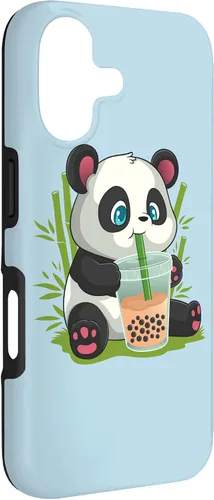 Vista 3 de Kawaii Cute Anime Panda Otaku Japanese Bubble Boba Case for iPhone 17