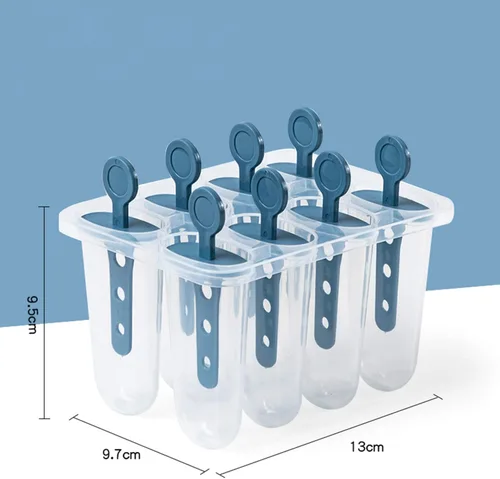 Vista 2 de Moldes de paletas de silicona, 8 moldes de silicona para paletas, moldes de paletas de hielo caseros sin BPA, reutilizables de fácil liberación
