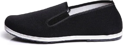 Vista 2 de APIKA Zapatos tradicionales chinos de Beijing antiguos Kung Fu Tai Chi, suela de goma, unisex, color negro