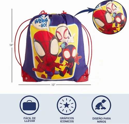 Vista 4 de Set de Bolsa Bandolera y Pijama Spidey y sus increíbles amigos
