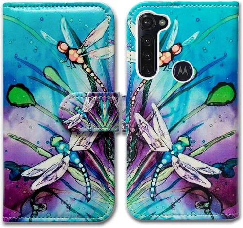 Vista 9 de Bcov Funda para Moto G Stylus/Moto G Pro, color verde pájaro negro con tarjetero y soporte para tarjeta y soporte para Motorola Moto G Stylus/Moto G