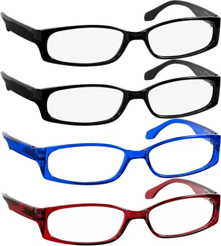 Vista 13 de TruVision Readers - Gafas de lectura con marcos de resina y lentes acrílicas, bisagras Dura Flex para hombres y mujeres 03h - 4 negro
