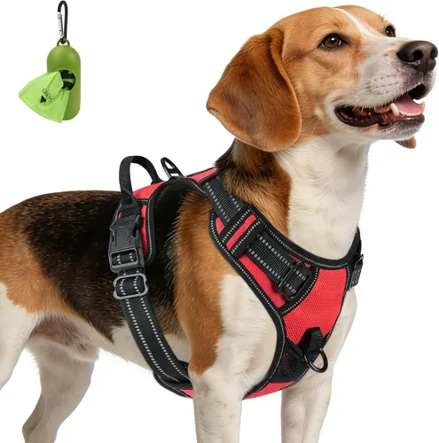Vista 42 de Joytale Arnés sin tirones para perros pequeños, chaleco reflectante para mascotas con clip frontal, arnés acolchado suave ajustable con asa de fácil