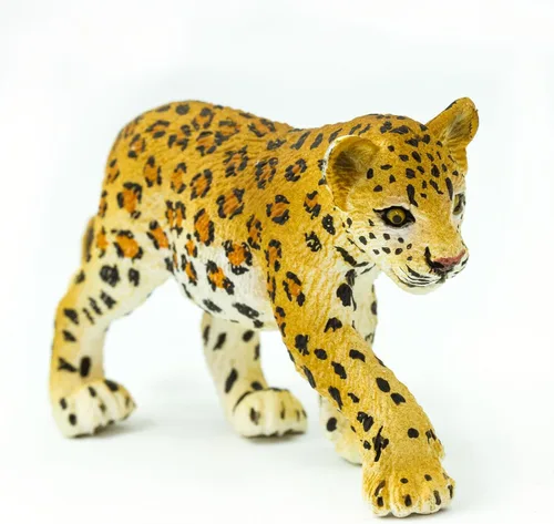 Vista 4 de Safari Ltd. Figura de juguete de cachorro de leopardo, realista, pintada a mano de 3.1 pulgadas, juguete educativo seguro para niños, niñas y niños