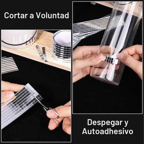 Vista 3 de PP OPOUNT 2160 azulejos de espejo autoadhesivos, calcomanías de bola