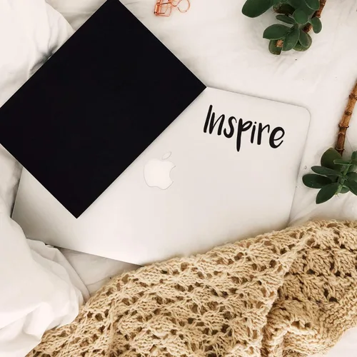 Vista 2 de Vinilo adhesivo para pared – Inspire – 2.5 in x 5.0 in – Pegatina inspiradora para la piel del ordenador portátil – Pequeño adhesivo extraíble