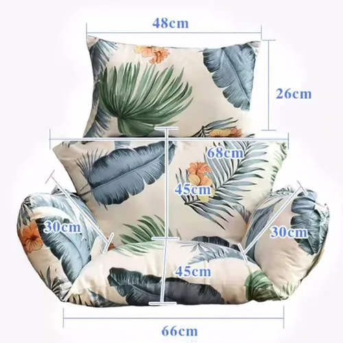Vista 6 de ZTGL Cojines para silla de huevo, cojín para silla de huevo, cojín grueso para interiores y exteriores, para patio, jardín, color negro