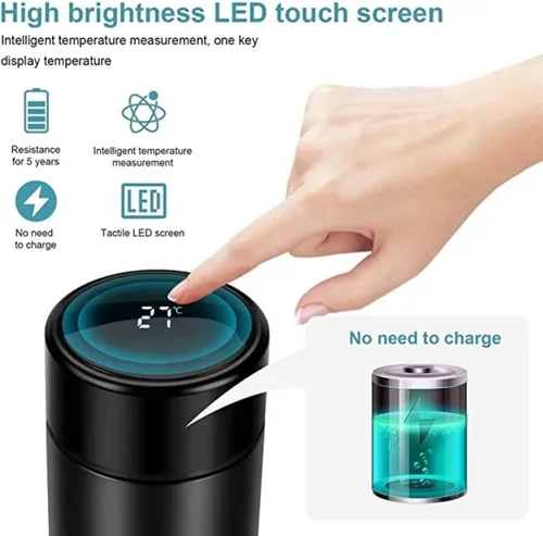 Vista 4 de Juego de regalo, caja de regalo de vacaciones, regalo de Navidad, paraguas y botella térmica LED, paraguas automático, paraguas compacto, botella