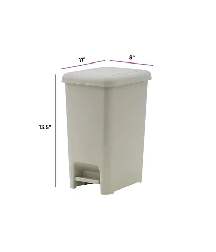 Vista 5 de Superio Bote de basura con pedal delgado de 16 cuartos de galón (beige suave)