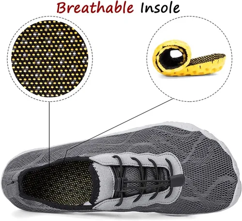 Vista 4 de HIITAVE - Zapatos acuáticos y con sensación de pies descalzos para hombre, calcetines acuáticos de secado rápido para deportes al aire libre
