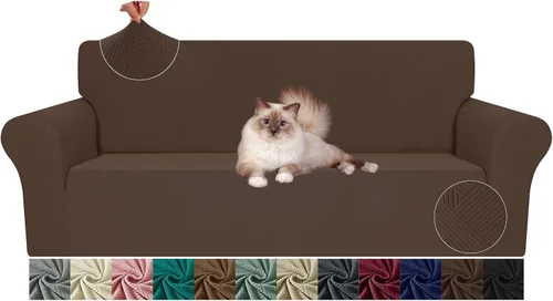 Vista 40 de JIVINE - Funda para sofá biplaza, 1 pieza elástica para sofá de 2 cojines, protector de muebles con parte inferior elástica para niños y mascotas