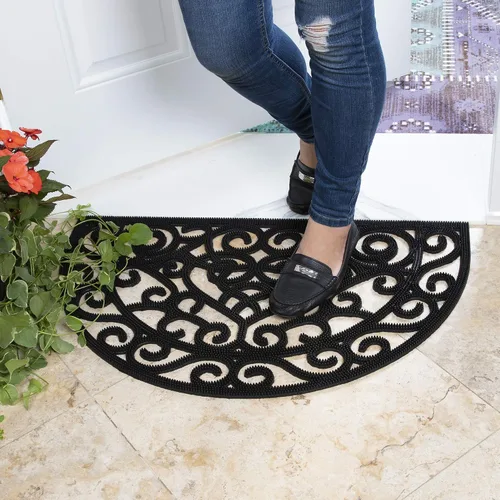 Vista 14 de Sweet Home Stores Bandeja de goma antideslizante para botas de 16 x 32 pulgadas, tapete para interiores y exteriores, para entradas, puertas