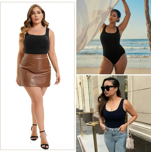Vista 6 de SHAPERX Body para mujer con control de abdomen, sin mangas, sin costuras, moldeador de cuerpo