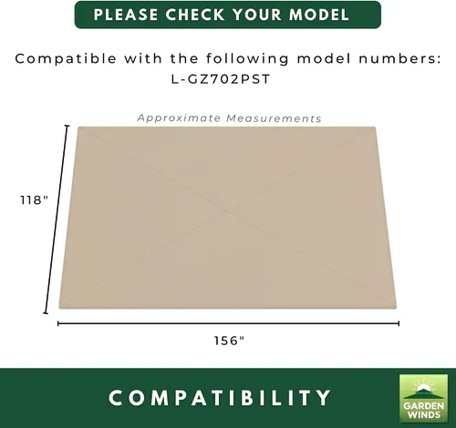 Vista 5 de Garden Winds Toldo de repuesto para cenador Pomeroy Dome - Riplock 350 - Beige