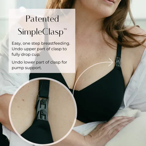 Vista 4 de Simple Wishes - Brasier de lactancia y manos libres en uno, cómodo, acolchado, talla 32 a talla más grande 40DD.