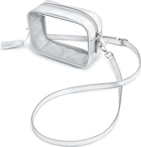 Vista 9 de Yarnic Bolsa Transparente Aprobada para Estadios, Bolso Cruzado Transparente de PVC Bolsa Cruzada Pequeña Transparente con Correa de Hombro Ajustable