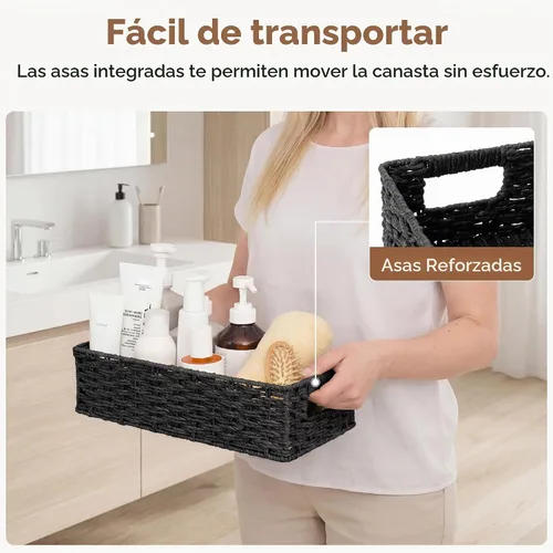 Vista 2 de StorageWorks Cesta de inodoro, organizador de cesta de baño, color negro