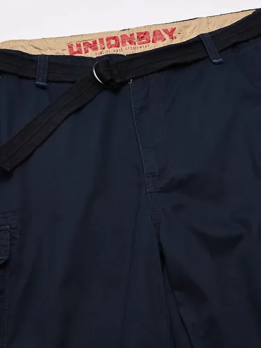 Vista 4 de Unionbay Survivor pantalones cortos de cargo con cinturón para hombre