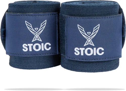 Vista 13 de Stoic Muñequeras para levantamiento de pesas, levantamiento de pesas, entrenamiento cruzado, culturismo con bucle para el pulgar. para entrenamiento