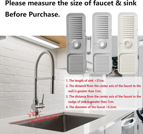 Vista 7 de Soporte de esponja protector contra salpicaduras para fregadero de cocina, bandeja de silicona para atrapa goteo para grifo, protector de fregadero