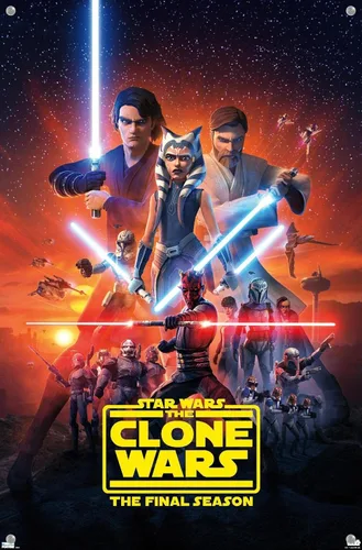 Vista 4 de Trends International Star Wars: The Clone Wars - Póster de pared de arte clave de la temporada 7, 14.72 x 22.37 pulgadas, paquete de póster premium