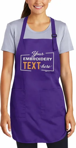 Vista 9 de TEEAMORE Delantales bordados personalizados para mujeres y hombres, añade tu texto de chef para parrilla de cocina, delantal personalizado