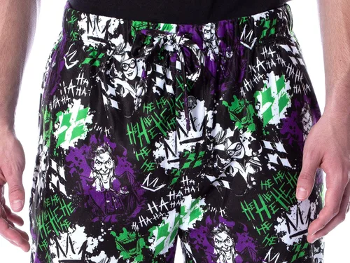 Vista 4 de DC Comics Men's Classic The Joker and Harley Quinn Laugh Adult Lounge Pajama Pants