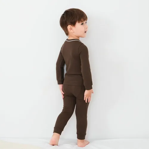 Vista 3 de pureborn Conjunto de pijama para bebé, ropa de dormir de algodón de manga larga ajustada para niños y niñas, 2 piezas, 18M-7Y