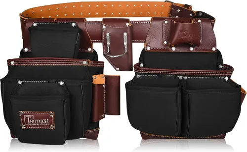 Vista 9 de Cinturón de herramientas de nailon y cuero Bolsas de herramientas para enmarcar Bolsa de herramientas de nailon Cinturones de herramientas