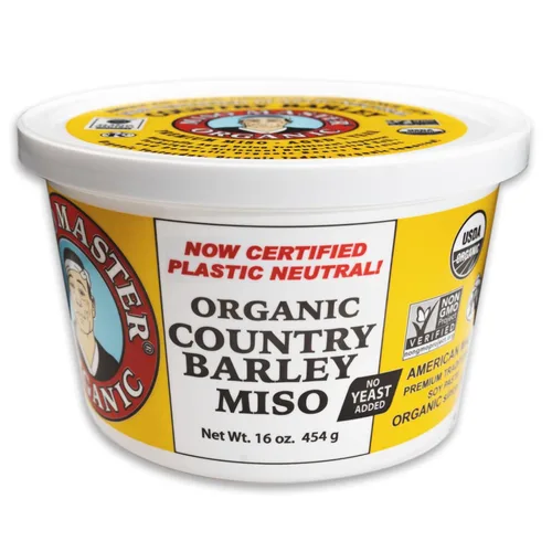 Vista 9 de Miso Master Miso orgánico de garbanzos, sin soja, sin gluten, orgánico, sin OMG, vegano, kosher, pasta de miso blanca vegana, tubo de 16 onzas