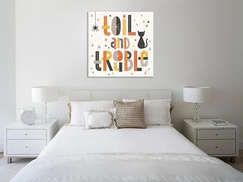 Vista 2 de Jaxson Rea "Retro Halloween V Gallery Wrapped Canvas by Laura Marshall, 12" x 12