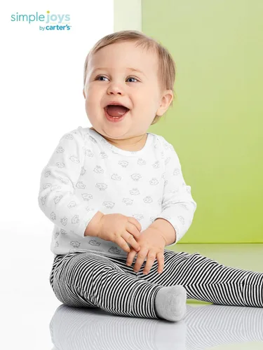 Vista 2 de Simple Joys by Carters Pantalón unisex para bebés paquete de 4