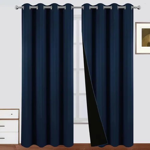 Vista 36 de LEMOMO Cortinas 100% opacas de 38 x 54 pulgadas, 2 paneles de oscurecimiento con aislamiento térmico para dormitorio