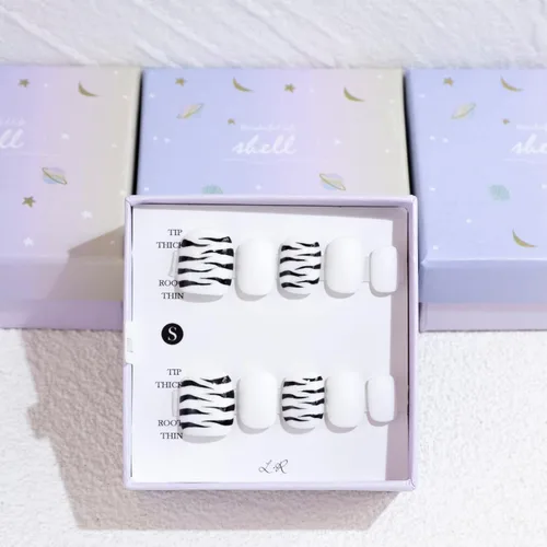 Vista 19 de LIGHT RAIN - Uñas a presión medianas con diseño de galaxia Andromeda, de lujo, reutilizables, de siete capas, con acabado UV, uñas postizas hechas a