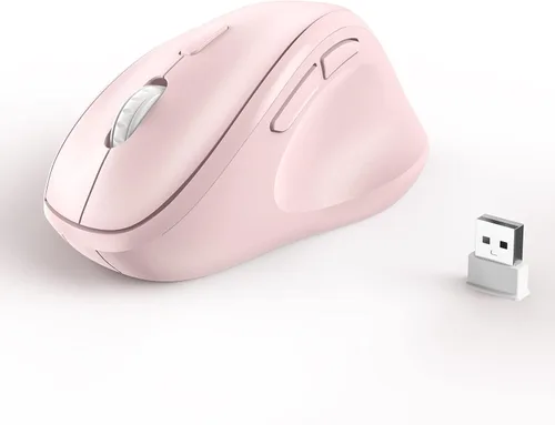 Vista 18 de Ratón inalámbrico Bluetooth ergonómico vertical para computadora portátil, MacBook, iPad, tableta, recargable, silencioso, clic, USB, túnel Negro