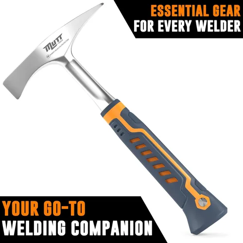 Vista 6 de Mutt Tools Martillo de Cincelado para Soldadura con Cabeza de 14 oz - Martillo de Escoria Profesional para Soldadores - Herramienta de Impacto