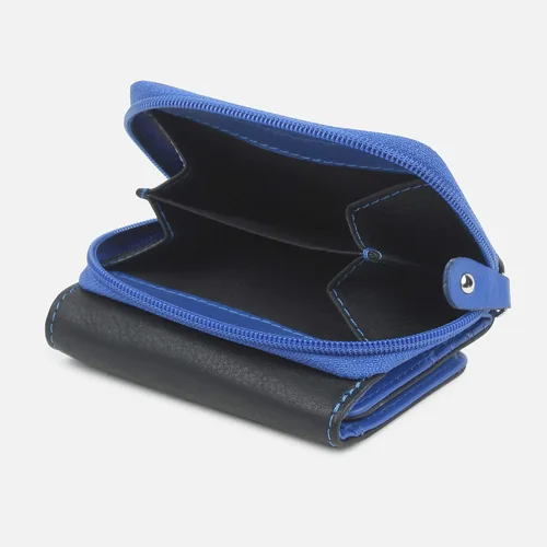 Vista 9 de AlphaHide Billetera de tres pliegues para mujer, cartera de tarjetas de crédito para mujer, monedero con cremallera, RFID