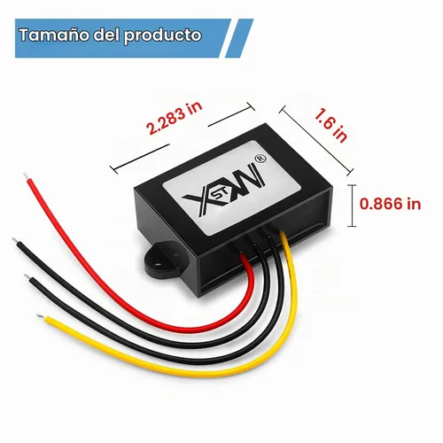 Vista 3 de Estabilizador de CC CC 9V-36V a 12V Boost Buck Convertidor 2A 24W Regulador de voltaje automático impermeable Módulo transformador de 12 V voltios
