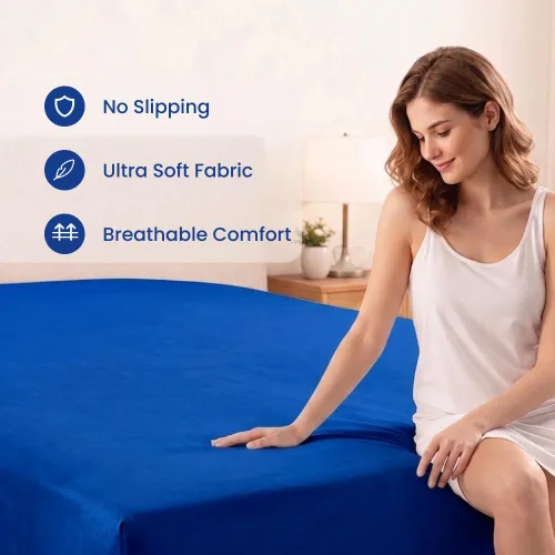 Vista 169 de Sábana bajera ajustable de lujo suave de 600 hilos, 100% algodón egipcio, sábana bajera ajustable individual con elástico alrededor, se adapta a