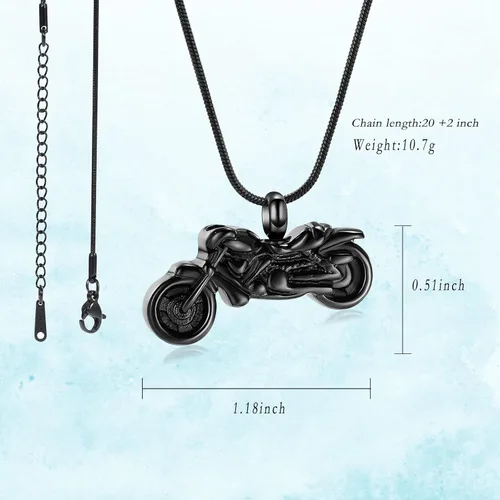 Vista 21 de Imrsanl Joyería de cremación para cenizas, motocicleta, automóvil pequeño, collar de urna de tractor para cenizas para hombres, recuerdo
