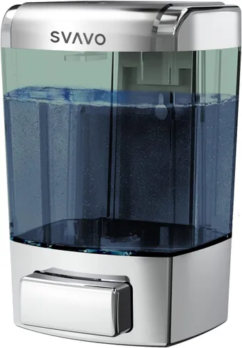 Vista 12 de SVAVO Dispensador de Jabón Montado en Pared Dispensador Manual de Jabón para Cocina y Baño Dispensador de Jabón de Mano Recargable para Contenedores