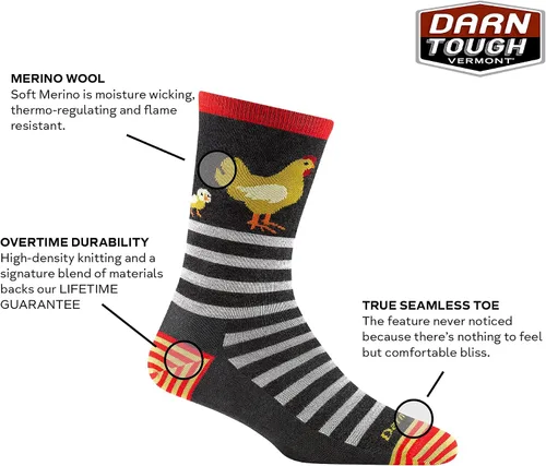 Vista 2 de Calcetines ligeros para mujer Darn Tough Animal Haus Crew