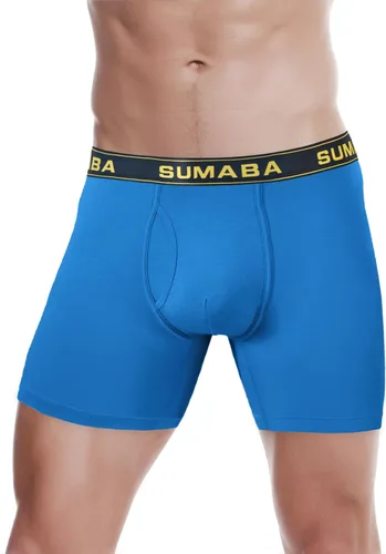 Vista 28 de SUMABA Calzoncillos tipo bóxer de pierna larga para hombre, con bolsa que no se suben para hombre 1 paquete: verde militar02