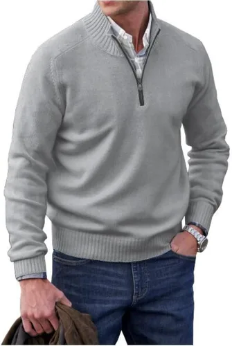 Vista 13 de Mens Polo Shirts Quarter Zip Long Sleeve Classic Casual Pullover Stand Collar Shirts