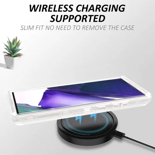 Vista 6 de Funda protectora 3 en 1 para Samsung Galaxy S22 Ultra, probada contra caídas militares, funda protectora resistente a prueba de golpes para Galaxy