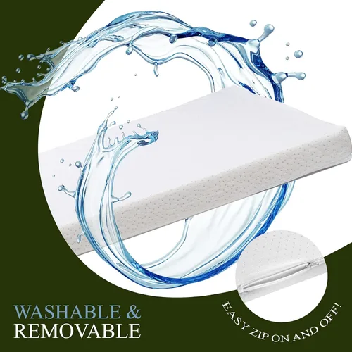 Vista 4 de Cubrecolchón de algodón orgánico para niños pequeños Almohadilla ventilada de espuma viscoelástica de 2 pulgadas, impermeable y lavable para cama